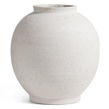 White Ceramic Vase - Large 12.5 Inch Round Floor Vase for Centerpieces, Farmhouse Flower Vases, Rustic Minimalist Home Decor (Sandstone White)
