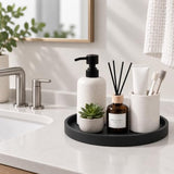 Silicone Bathroom Tray Coffee Table Decor Perfume Organizer, 11" Black