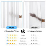 MIULEE White Privacy Sheer Curtains that Let Light in 84 Inches Long Non-See-Through Semi Sheer Curtains Light Filtering Window Curtain Drapes for Living Room Bedroom 2 Panels Set 42 X 84