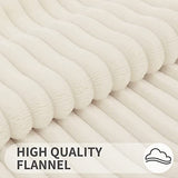 Simmore Decorative Throw Pillow Covers 18x18 Set of 2, Soft Natural Plush Flannel Double-Sided Fluffy Couch Pillow Covers for Sofa Living Room, Cream White