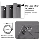 DWCN Blackout Curtains for Bedroom, Grey Curtains 63 Inch Length 2 Panels, Thermal Light Blocking Drapes for Living Room, Solid Grommet Window Treatments, W42 x L63 Inch