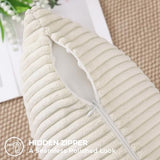 Mecatny Corduroy Summer Decorative Throw Pillow Covers 18x18 Set of 2 for Sofa Living Room, Soft Neutral Boho Couch Pillow Covers for Home Decor, Cream White