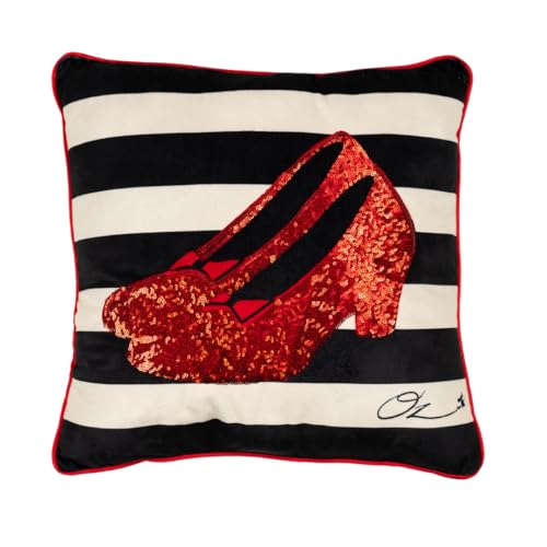 Collectibles The Wizard of Wicked Witch Ruby Slippers Sequin Bedding Super Soft Plush Decorative Throw Pillow, 16 in X 16 in, (Officially Licensed Product) By Franco