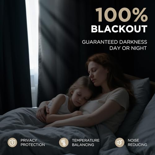 Joydeco 100% Blackout Velvet Curtains 84 Inch, Luxury Thermal Insulated Black Velvet Curtains for Bedroom Living Room, Soundproof Blackout Window Drapes, Rod Pocket & Back Tab (52W x 84L)