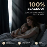 Joydeco 100% Blackout Velvet Curtains 84 Inch, Luxury Thermal Insulated Black Velvet Curtains for Bedroom Living Room, Soundproof Blackout Window Drapes, Rod Pocket & Back Tab (52W x 84L)