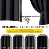 Black Blackout Curtains 84 Inch Length 2 Panels Set, Soft Solid Thermal Insulated Room Darkening Curtains 84 Inches Long for Bedroom Living Room, Rod Pocket Drape, Black, Each 40" Wx84 L