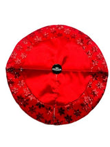 Kurt Adler Tiny 20-inch Miniature Satin Tree Skirt with Sequined Snowflake Border for Table Top Trees (Red)