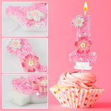 Pink Flower Birthday Candle,Number Birthday Candles for Cake, Ideal Birthday Parties Cake Decor, Wedding Anniversary and Other Celebrations (Number 1, Pink)