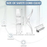 Jetec 12 Sets Window Blind Cord Cleats Safety Cord Cleats for Blinds with Screws Plastic Transparent for Home Office Window Curtains Sun Shades Ropes