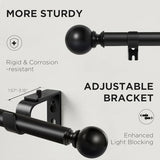 Joydeco Black Curtain Rods for Windows 32 to 120 inches, 1 inch Diameter Heavy Duty Adjustable Curtain Rods for Bedroom, Sliding Glass Doors, Patio