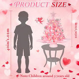 20" Mini Pink Christmas Tree, Artificial Small Table Top Warm Lights, Star Treetop and Ornaments, Tabletop Christmas Tree for DIY Pink Christmas Decoration Gifts