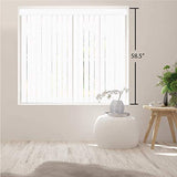 DALIX PVC Vertical Blind Replacement Slats Curved Smooth White 58.5 x 3.5 (10-Pack) Small Size
