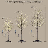 Lightshare Set of 3 LED Cherry Blossom Trees, 4FT 5FT and 6FT Lighted Artificial Trees for Decoration Inside and Outside, Home Patio Wedding Festival Christmas Decor