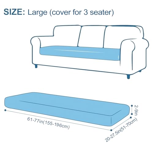 Smiry Printed Couch Cushion Covers, Stretch Soft Couch Covers for Sofa, Washable Non-Slip Sofa Slipcover Furniture Protector for Indoor and Outdoor (Large, Navy)