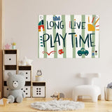 Long Live Playtime Banner Sage Green Playroom Wall Decor for Boys 30"x20" | Toddler Playroom Decor for Nursery Toddler Girls Boys Kids Toy Room Play Room Kidroom