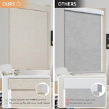 Persilux Blackout Roller Shades for Window Blinds,Cordless,Linen Fabric,Thermal Insulated Fabric UV Protection Shades for Home,Office,Bedroom,Door,Blackout-Cream,34 1/2" W X 64" H