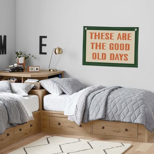 These Are The Good Old Days Canvas Banner Wall Hanging Banner Flag, Banners for Room, Trendy Retro Nostalgic Inspirational Banner (Retro)