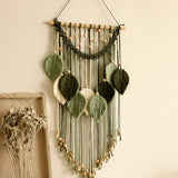 Artilady Macrame Wall Hanging -Handmade Sage Green Leaf Wall Tapestry,Boho Decorations for Bedroom Living Room Bathroom,Earthy Room Decor,Wedding Birthday for Women Girls