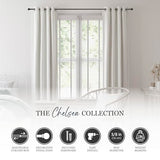 Kenney Chelsea Ball End Window Curtain Rod - Adjustable for Windows 48 to 86 Inches, Extendable Set, Black