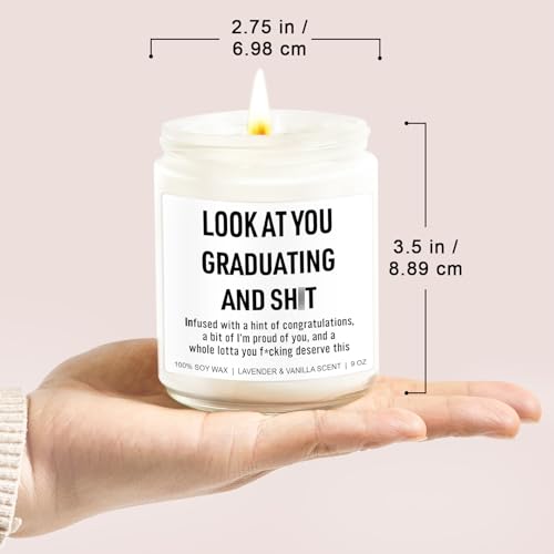 Younift Funny Grad Candle, 2026 Graduation Gifts for Her, Him - College, High School, Masters Degree, Phd, Law School, Nursing & Nurse Graduation Gifts for Women, Men - 9 oz