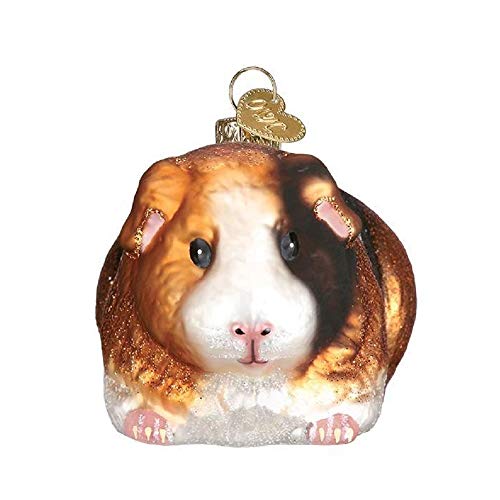 Old World Christmas Guinea Pig Glass Blown Ornament for Christmas Tree, Handcrafted Holiday Decoration, Pet Collection