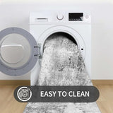 Entrance Rugs Indoor 2x3 Grey Entry Rug Washable Abstract Small Area Rug Non-Slip Low Pile Throw Rugs for Entryway, Kitchen Floor, Front Door Indoor Door Mat, Bathroom, Bedroom Bedside