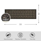 Ruaruarug Washable Area Rug Runner 2×6 for Kitchen Living Room Bedroom, Ultra Soft Non Slip Stain & Fade Resistant, Pet & Kids Friendly, Suitable for High Traffic Areas Easy to Clean, Black Grey