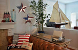 E-view Metal American Flag Barn Star Decor Patriotic Mounted 3D Wall Art July of 4th Decoration 12"-A