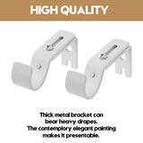 AddGrace Adjustable Curtain Rod Bracket Fits up to 1 inch Curtain Rod Sturdy Premium Brackets for Wall Set of 2 White