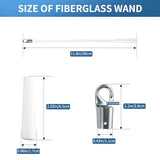 2 Pcs 12 inch Blind Wand, Vertical Blinds Replacement Parts with Hook and Grip, White Fiberglass Blind Tilt Wand, for Windows Curtain Door Shades Opener Accessory