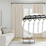 1.25 Inch Curtain Rings with Hooks, 24 Pack Bronze Metal Drapery Rings with Pins Fits Up to 1" Curtain Rods
