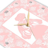 3dRose Wall Clock Silent - 15 inch - Breastfeeding Mother on Pink and White Background - Nursery Designs