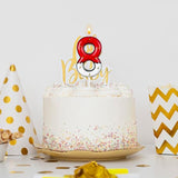 Cartoon White and red Lightning Cake Candle Digital Anime Cartoon Birthday Candle Cake Decoration Animation Birthday Decoration Party Supplies(8)