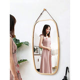Freestanding Bathroom Mirror Wall Mirror for Bedroom Full Length Full Length Tall Mirror 29″/39″ Rectangular Floor Standing Makeup Dressing Mirror with Adjustable Pu Leather Strap Frame 43×74