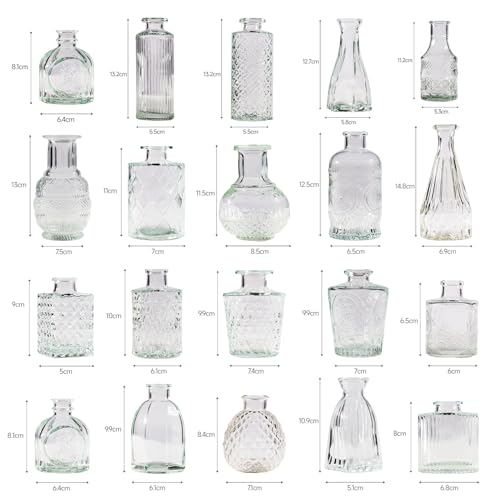 80 Pcs Bud Vase Set, Vases for Centerpieces, Cute Glass Bud Vases in Bulk, Small Vases for Flowers, Clear Vase Set for Wedding Decorations, Home Table Flower Décor