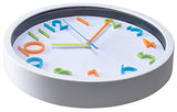 Bernhard Products Colorful Kids Wall Clock 10 Inch Silent Non Ticking Quality Quartz Battery Operated Wall Clocks, Easy to Read 3D Multi Colored Numbers Nursery Classroom Office Kitchen White Frame
