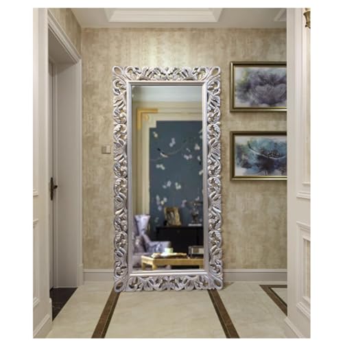 Bedroom, Living Room, Dressing Room, Light Luxury American Classical Frame Wall with Full-Length Mirror, Vertical Floor Standing Full-Length Mirror 80 * 180