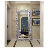 Bedroom, Living Room, Dressing Room, Light Luxury American Classical Frame Wall with Full-Length Mirror, Vertical Floor Standing Full-Length Mirror 80 * 180