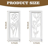 ZEXUIRU 2 Set Rustic Candle Sconces Living Room Bedroom Entryway Wood Mirrored, Farmhouse, Carved Frame Wall-Mount Wooden Candle Holders Wall Decor Hanging Handmade Holder - Distressed White