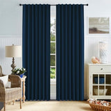 CUCRAF Navy Blue Blackout Curtains 84 Inches Length 2 Panels Set, Rod Pocket and Back Tab Window Curtain, Dark Blue Thermal Insulated Darkening Drapes for Bedroom Living Room (W52 x L84 Inch)