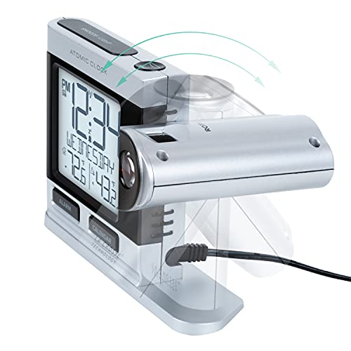 La Crosse Technology Atomic Projection Alarm Clock with Temperature | Wireless Digital Thermometer