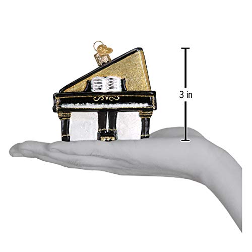 Old World Christmas Musical Instruments Glass Blown Ornaments for Christmas Tree Baby Grand Piano 3x3