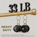 PORTRES Gold Heavy Duty Curtain Rods for Windows 66 to 120 Inches Adjustable Length 1" Diameter Brass Curtain Rod with Modern Decorative Finials for Outdoor Bedroom Kitchen Living Room