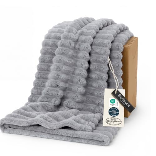 Bedsure Soft Twin XL Blanket for Bed Dorm Light Grey 66"x90"