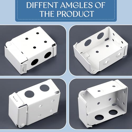 Hotop Blind Brackets 2 Inch Low Profile Box Mounting Bracket for Window Blinds Headrail, White(4)