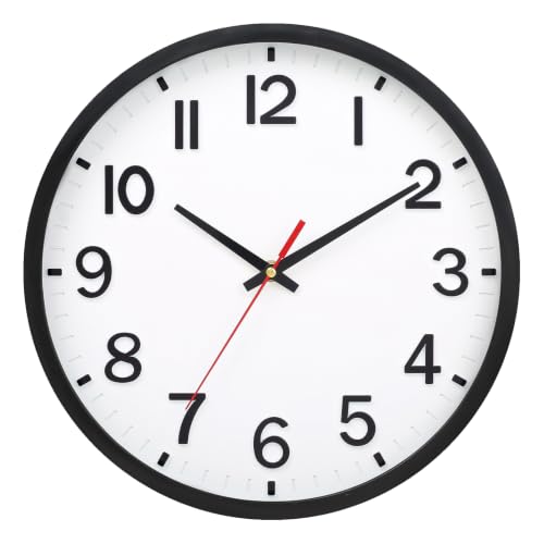 Wall Clocks Battery Operated 8 inch Modern Wall Clock,Silent Non Ticking Wall Clock for Living Room Bedroom Kitchen Office Classroom Decor (White and Black)