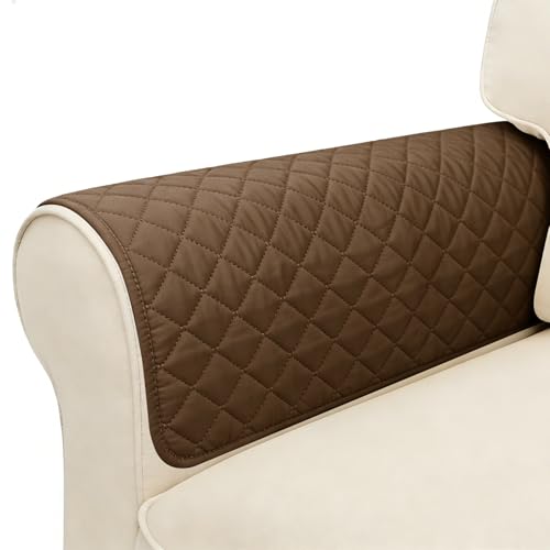 uxcell 2 Pcs Couch Arm Covers, 28" x 24" Waterproof Armrest Cover for Sofa, Non-Slip Chair Arm Covers Protector, Headrest Cover, Dark Brown