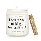 Funny New Mom Gifts, Handmade Scented Lavender Candle for New Mom After Birth, Postpartum Gift for Moms, First Time Moms Mothers Day Gift, Soy Wax Candle, 7 Oz