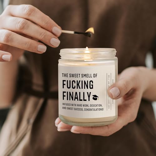 Shqiueos Funny Graduation Gift for Her Him, Graduation Candle for Women Men Lavender Scented 7oz, 2026 Graduations Gifts for Masters Degree, College, High School, PhD Grad Gift for Nurse Law School