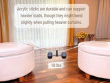 46 inch (4 Pack) Steel Cap Acrylic Curtain Pull Wand - 2 inches shy of 48 inch - Versatile Curtain Wand - Invisible Drapery Wand - Clear Drapery Pull Rod (46 Inch)
